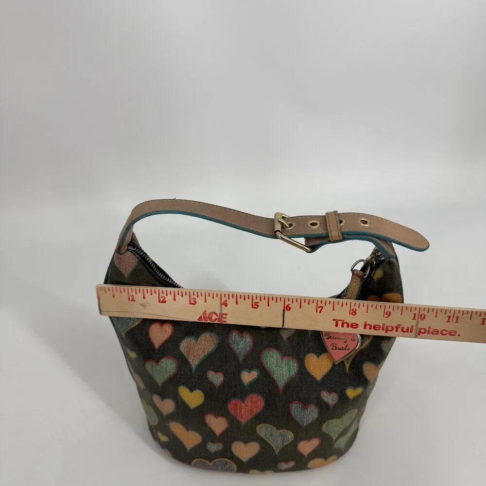 Vintage Dooney & Bourke Shoulder Purse Bag Y2K Crayon Bucket Bag Rainbow Hearts